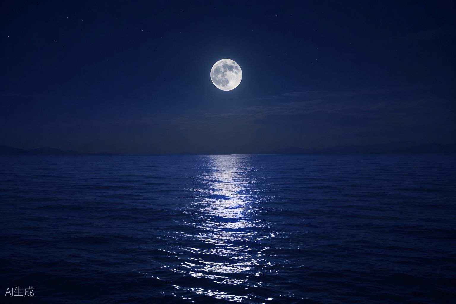 海面上的满月